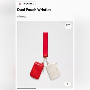 Lululemon Pink and Beige Pouches with Keychain